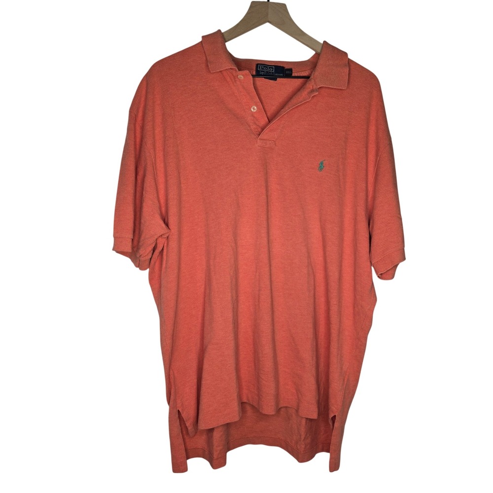 Polo Ralph‎ Lauren Pique Polo Women XXL Orange 100% Cotton Preppy Coastal Sporty